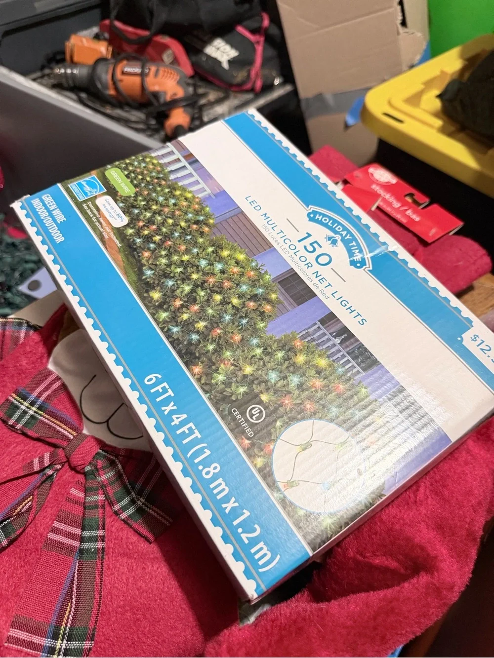 Holiday Time Multicolor LED Net Lights on Green Wire
